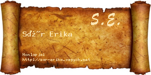Sár Erika névjegykártya